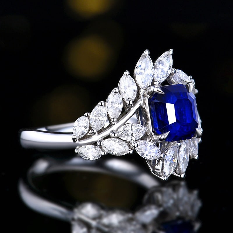 14k Gold 2.87 Ctw Natural Sapphire & Diamond Ring - 3
