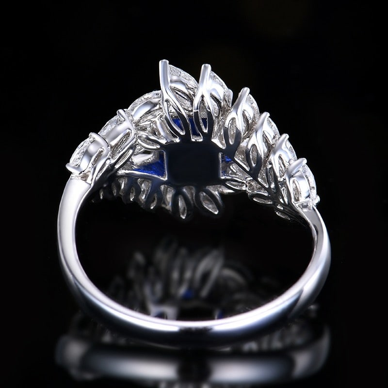 14k Gold 2.87 Ctw Natural Sapphire & Diamond Ring - 4