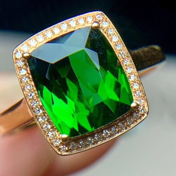 14k Gold 4.7 Ct Natural Tourmaline & Diamond Ring - 4