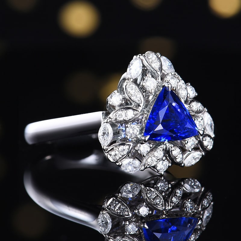 14k Gold 1.62 Ctw Natural Sapphire & Diamond Ring/pendant( Without Chain ) - 2