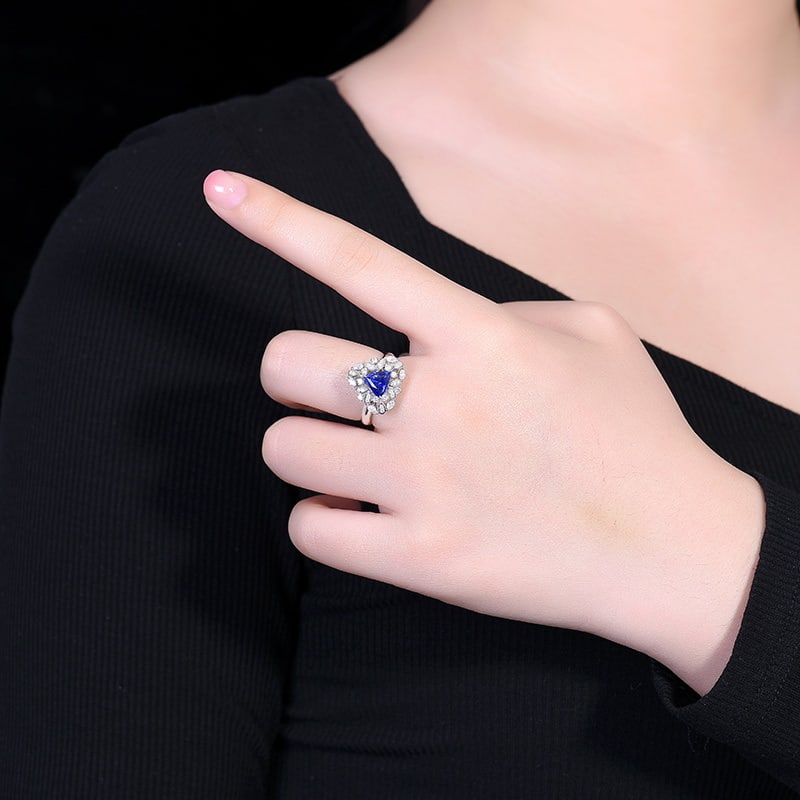 14k Gold 1.62 Ctw Natural Sapphire & Diamond Ring/pendant( Without Chain ) - 8