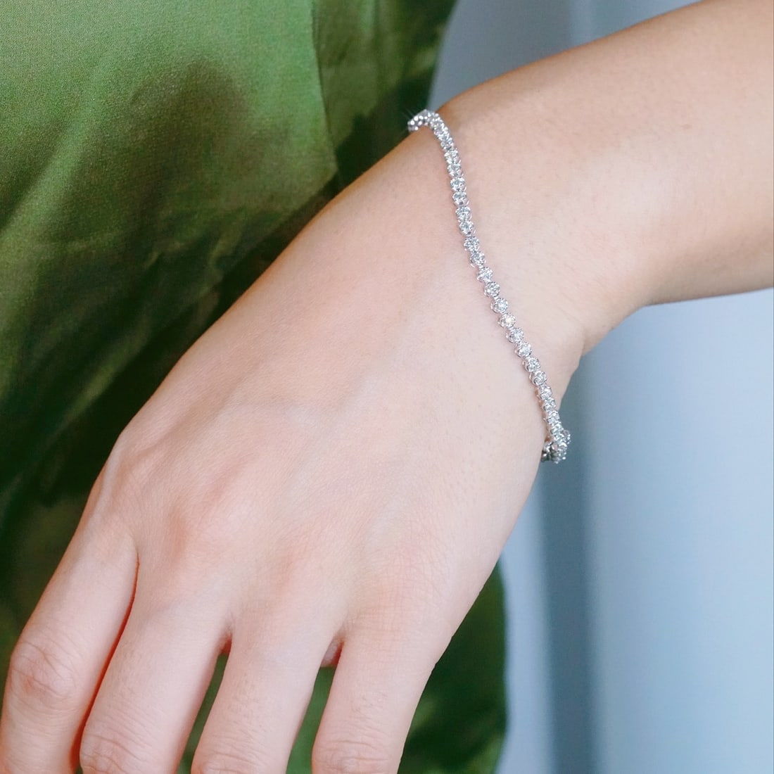 14k Gold 2.00 Ct Natural H Diamond Bracelet - 3