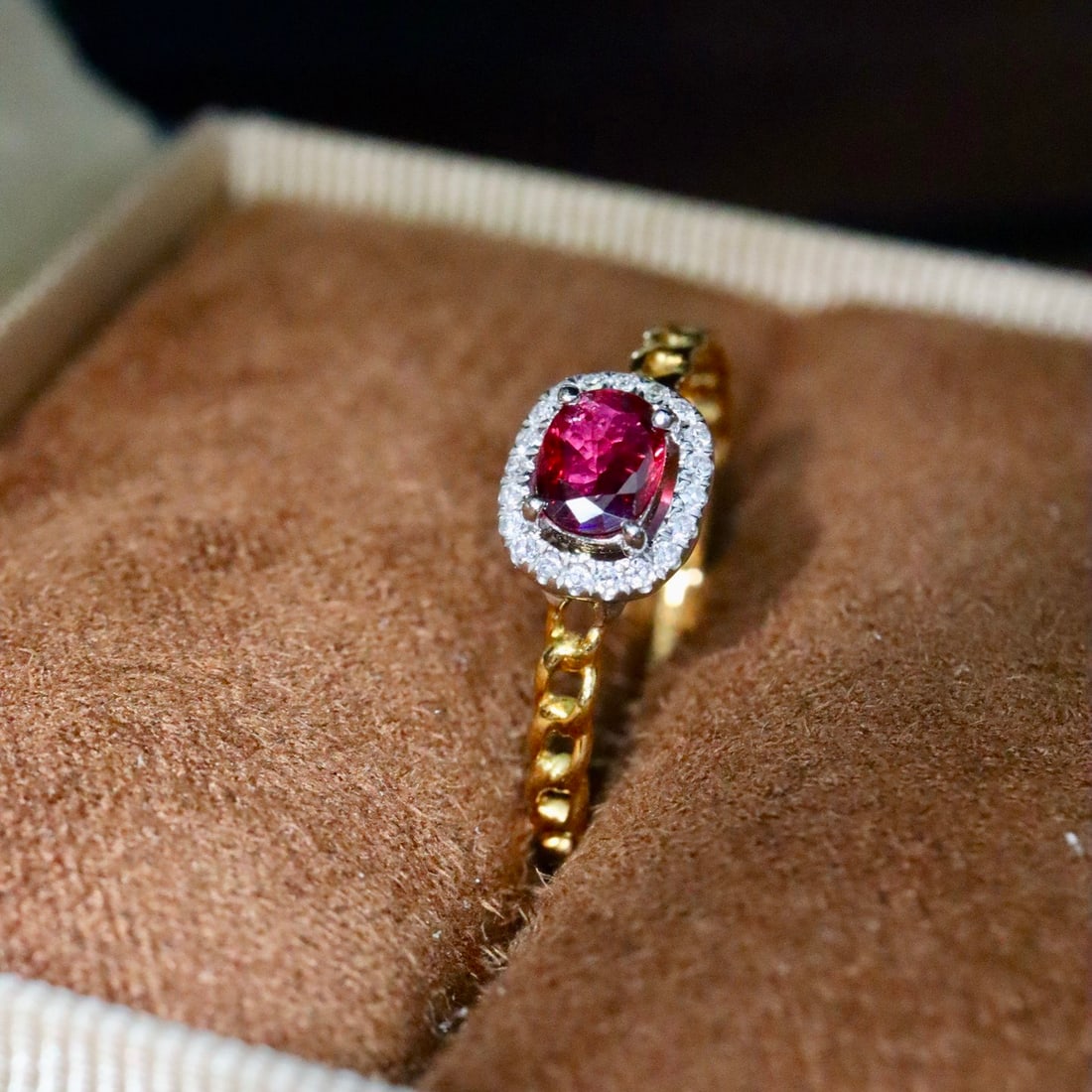 14k Gold 0.48 Ctw Natural Ruby & Diamond Ring - 2