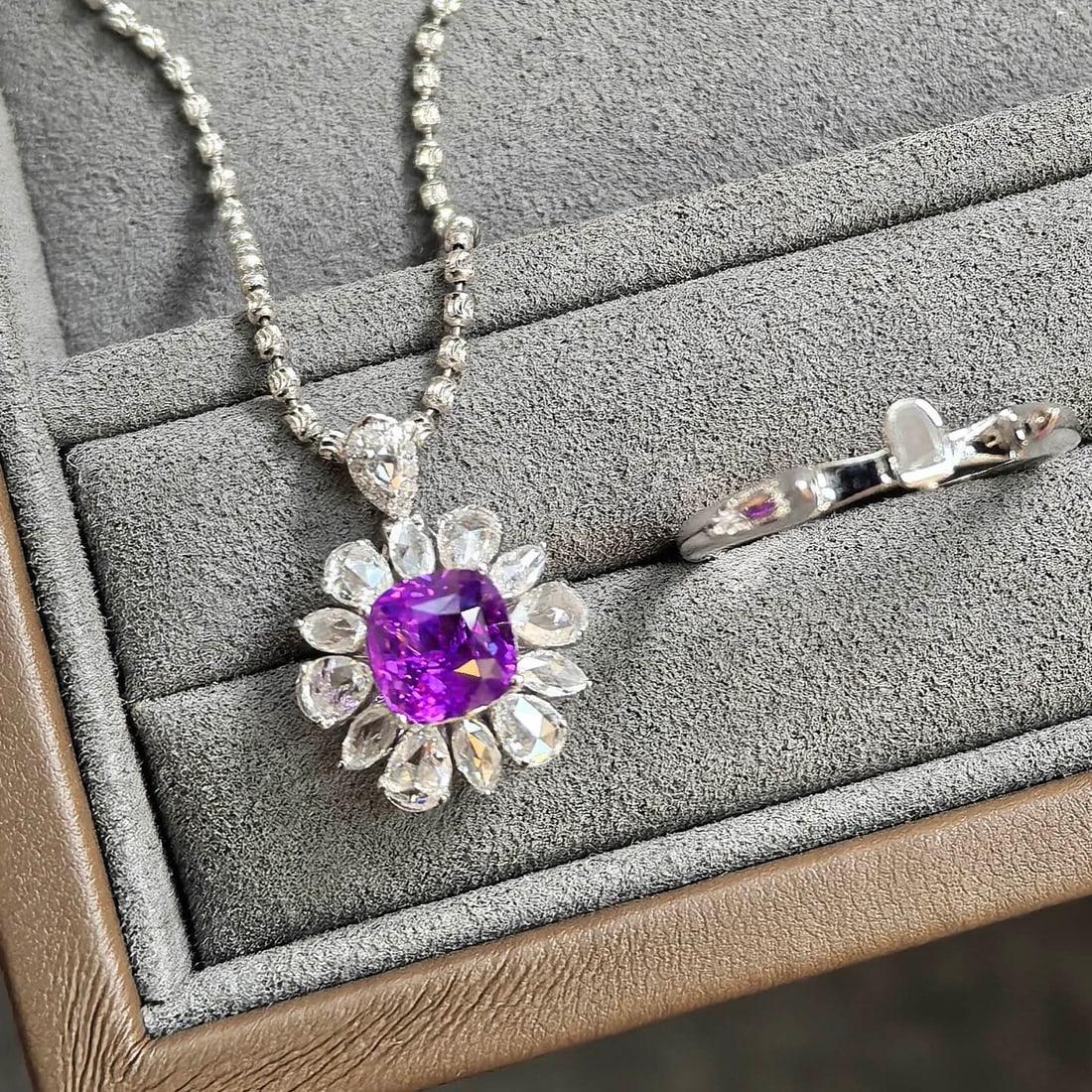 14k Gold 2.43 Ctw Natural Sapphire & Diamond Ring/pendant( Without Chain ) - 5