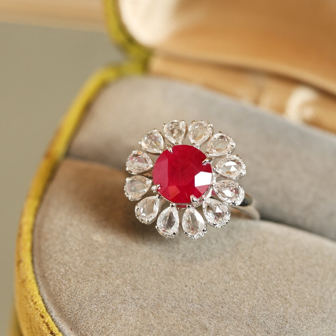 14k Gold 4.18 Ctw Natural Ruby & Sapphire Ring - 2