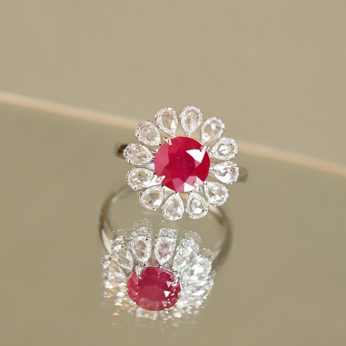 14k Gold 4.18 Ctw Natural Ruby & Sapphire Ring - 5