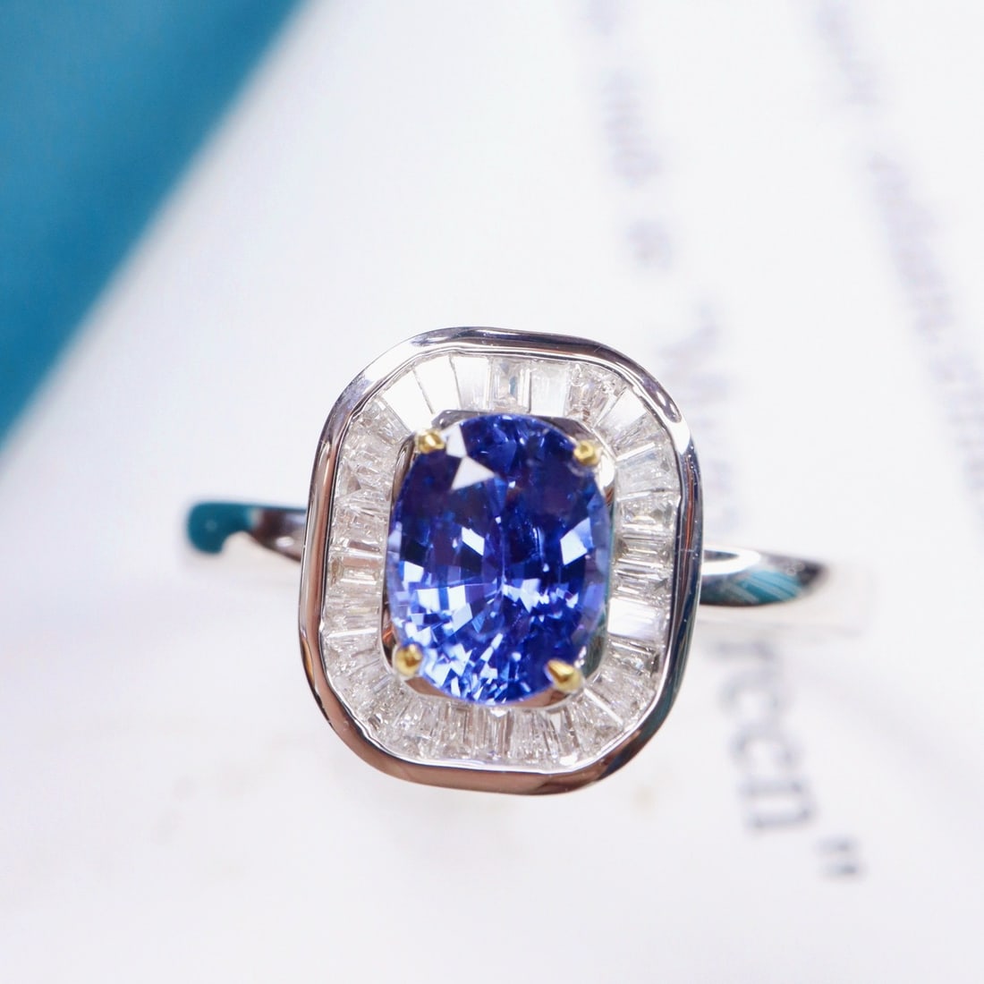 14k Gold 1.26 Ctw Natural Sapphire & Diamond Ring - 2