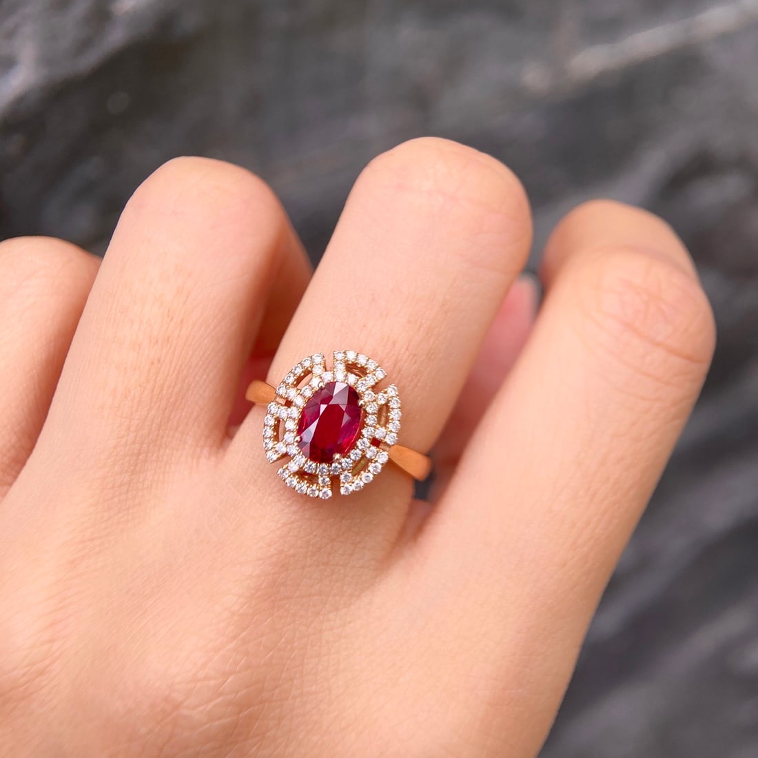 14k Gold 1.39 Ctw Natural Ruby & Diamond Ring - 4