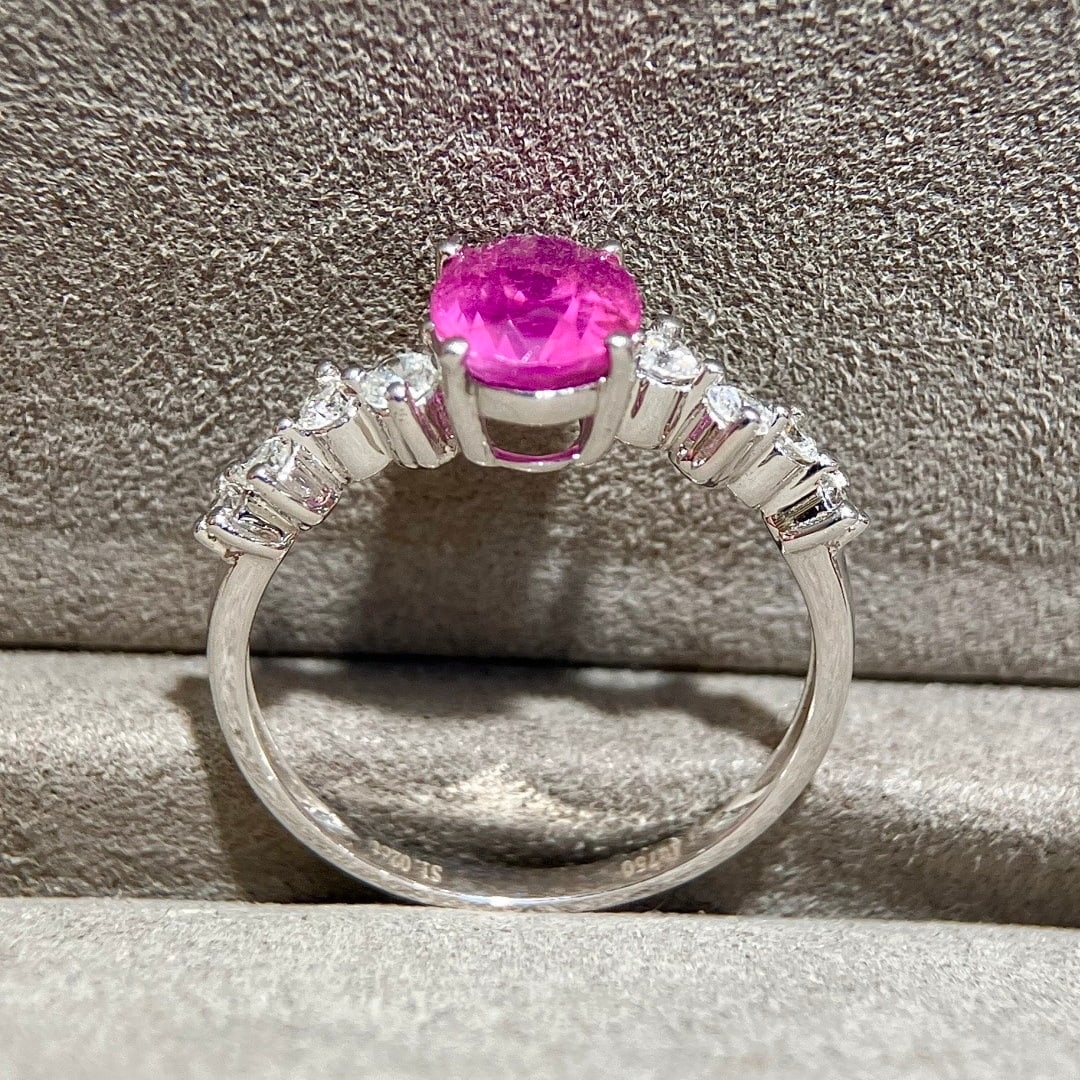 14k Gold 1.91 Ctw Natural Padparadscha Sapphire & Diamond Ring - 5