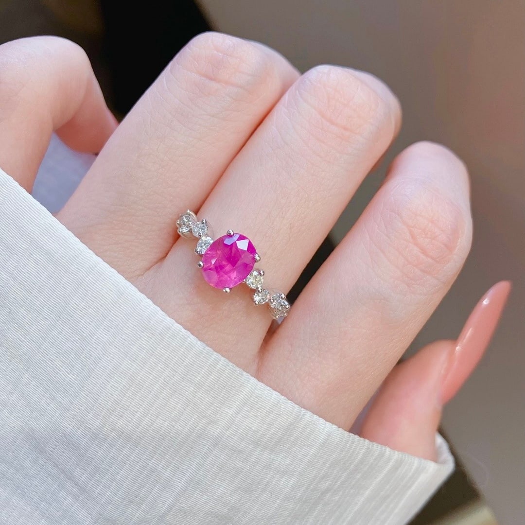 14k Gold 1.91 Ctw Natural Padparadscha Sapphire & Diamond Ring - 7