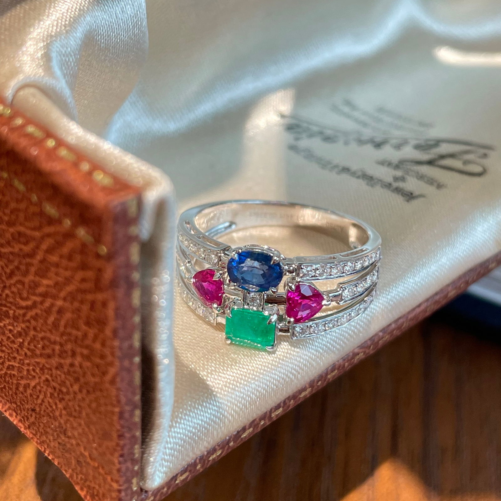 14k Gold 1.0 Ctw Natural Ruby & Emerald Ring - 3