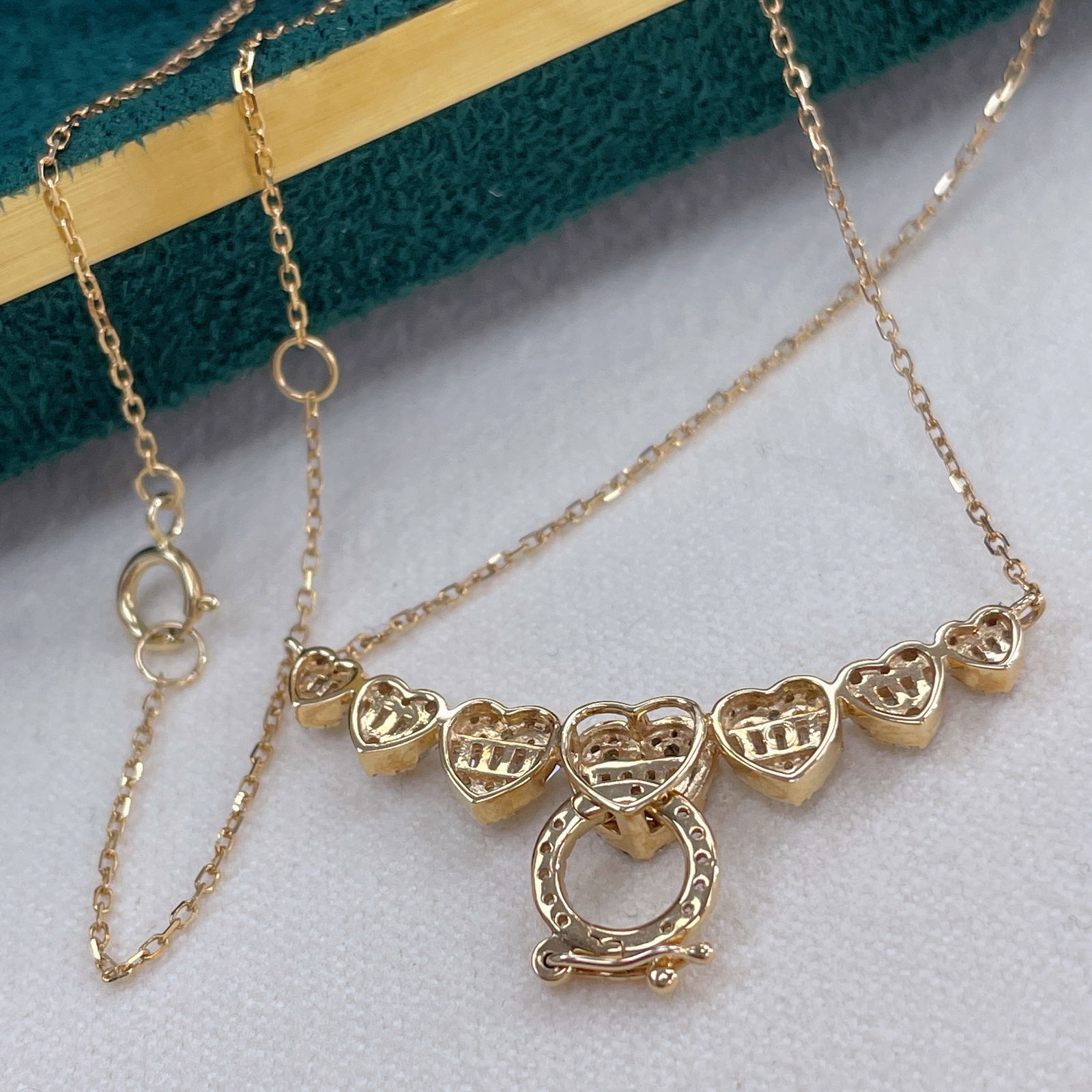 14k Gold 0.48 Ct Natural H Diamond Necklace - 2