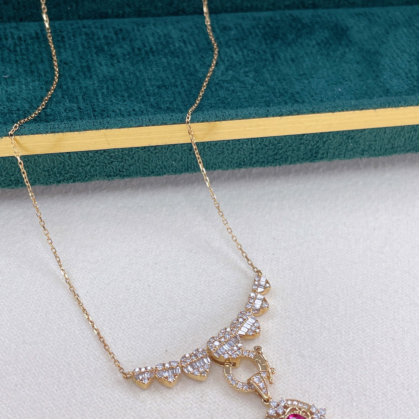 14k Gold 0.48 Ct Natural H Diamond Necklace - 6