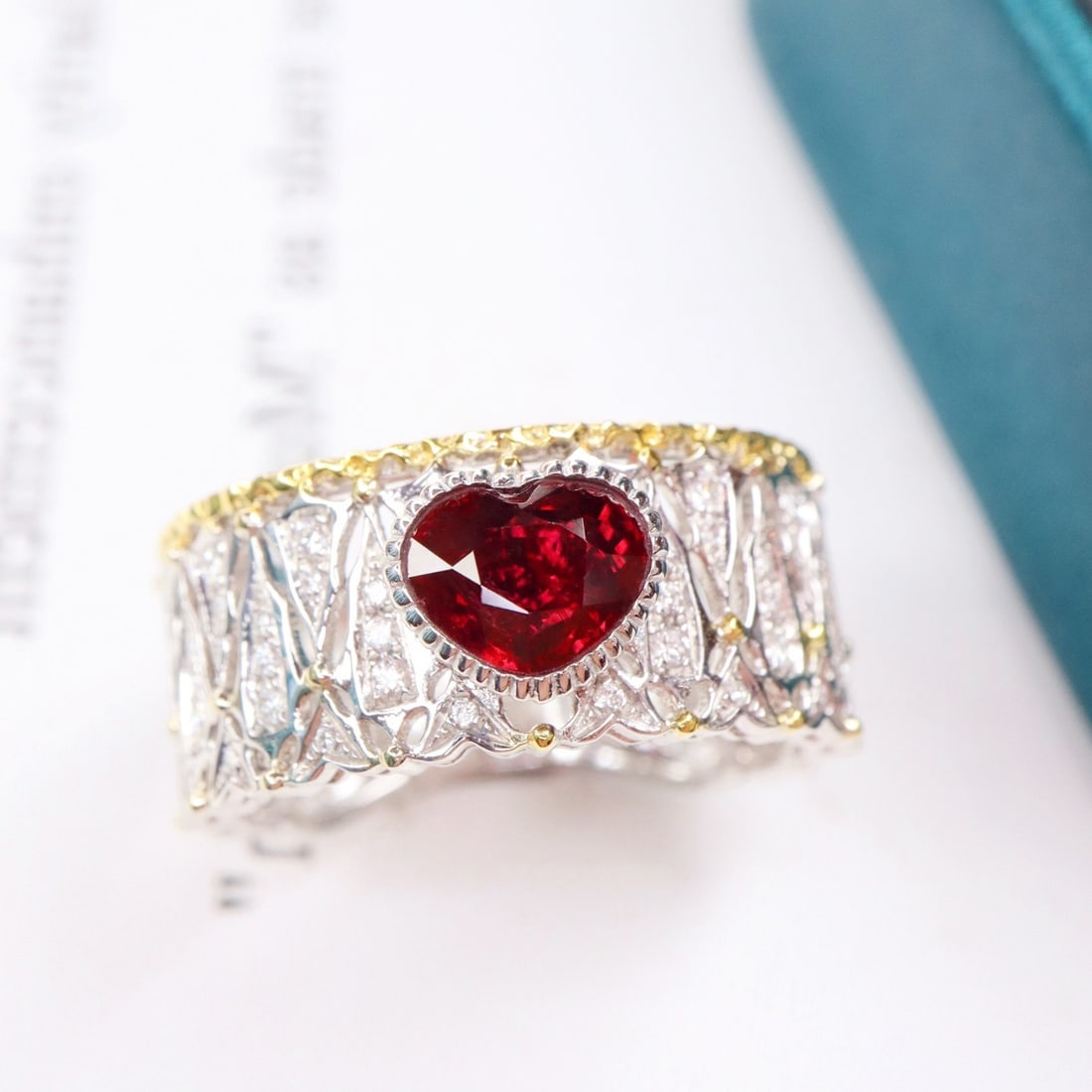 14k Gold 1.19 Ctw Natural Ruby & Diamond Ring - 3