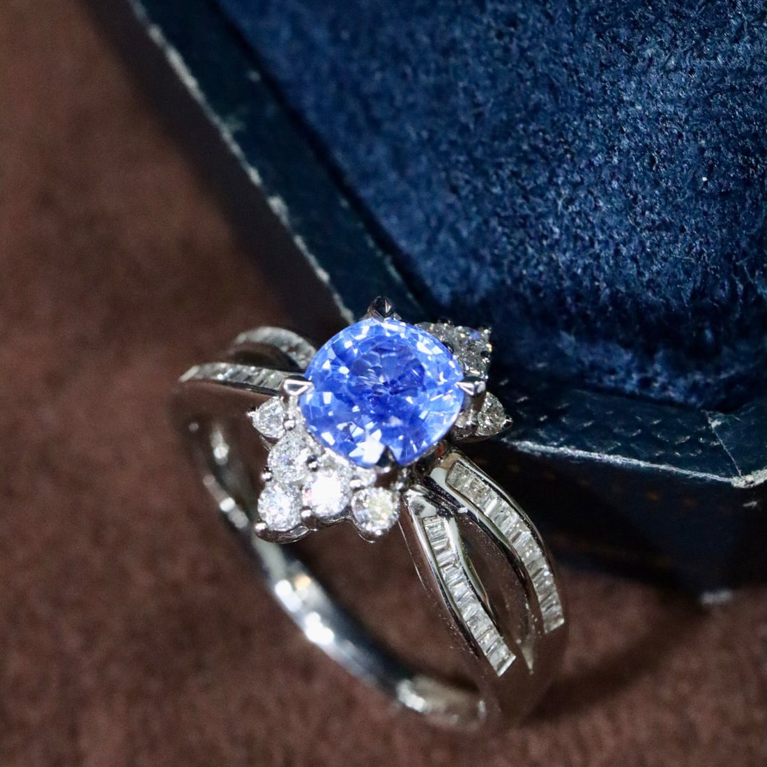 14k Gold 1.53 Ctw Natural Sapphire & Diamond Ring - 4