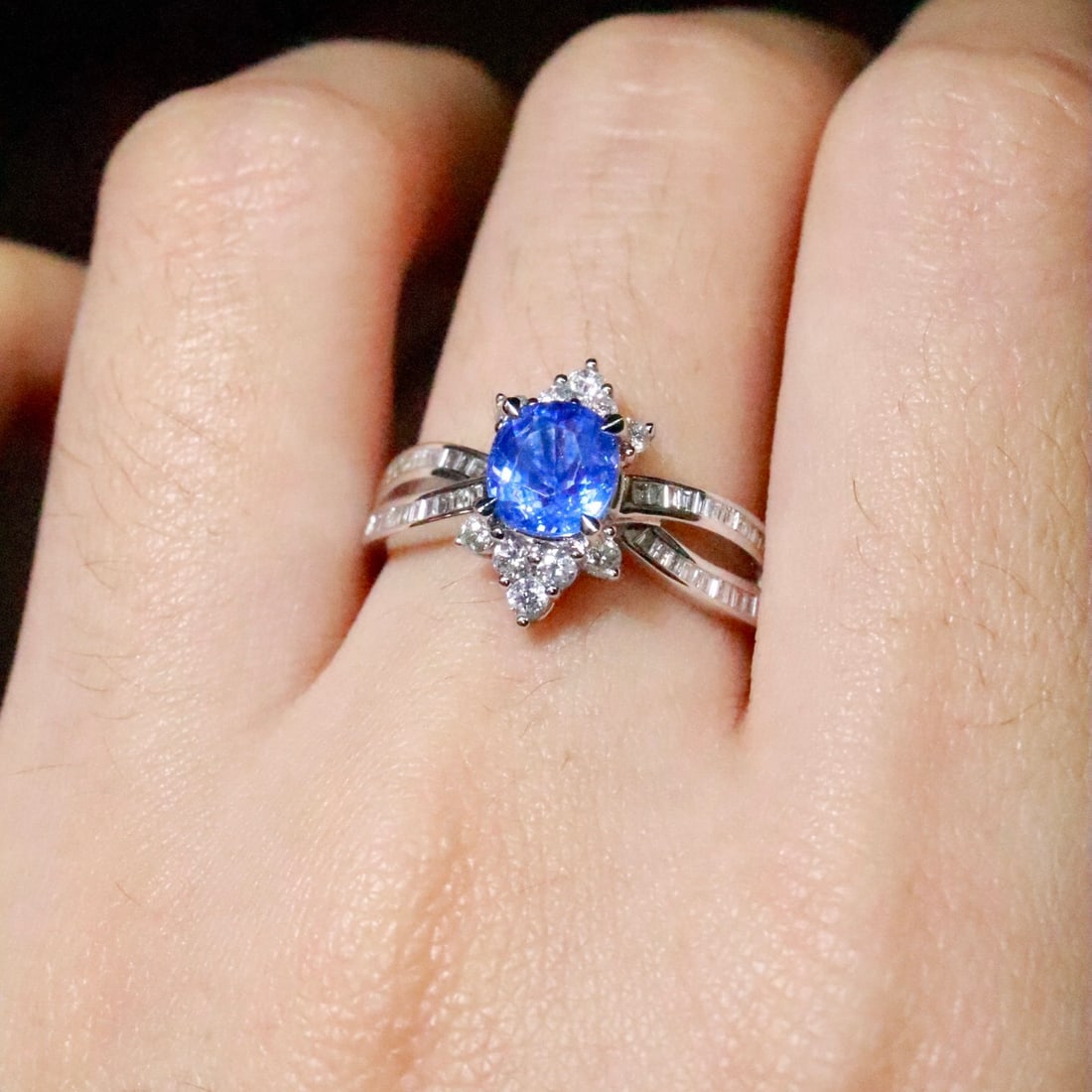 14k Gold 1.53 Ctw Natural Sapphire & Diamond Ring - 5