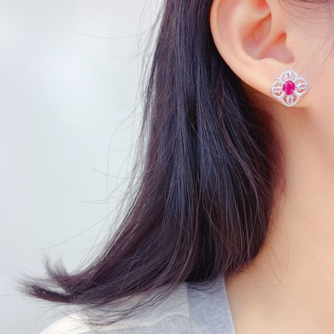 14k Gold 1.2 Ct Natural Tourmaline & Diamond Earrings - 5