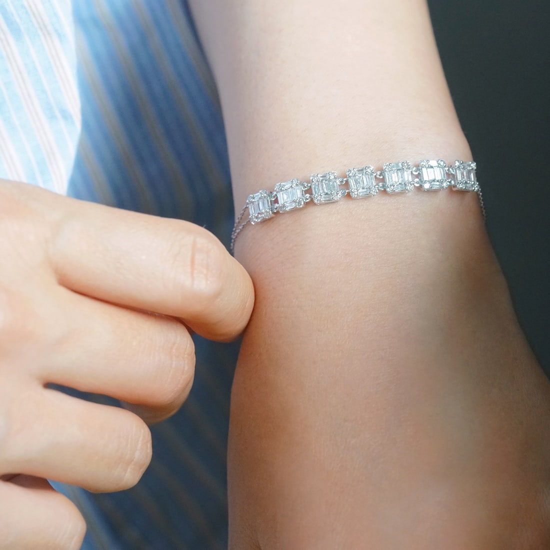 14k Gold 1.50 Ct Natural H Diamond Bracelet - 5