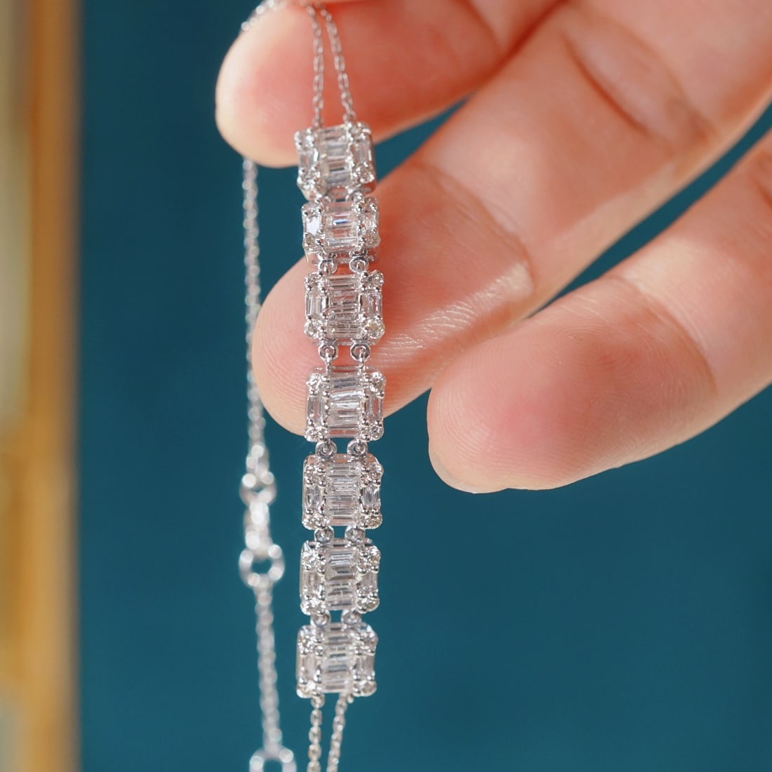 14k Gold 1.50 Ct Natural H Diamond Bracelet - 7