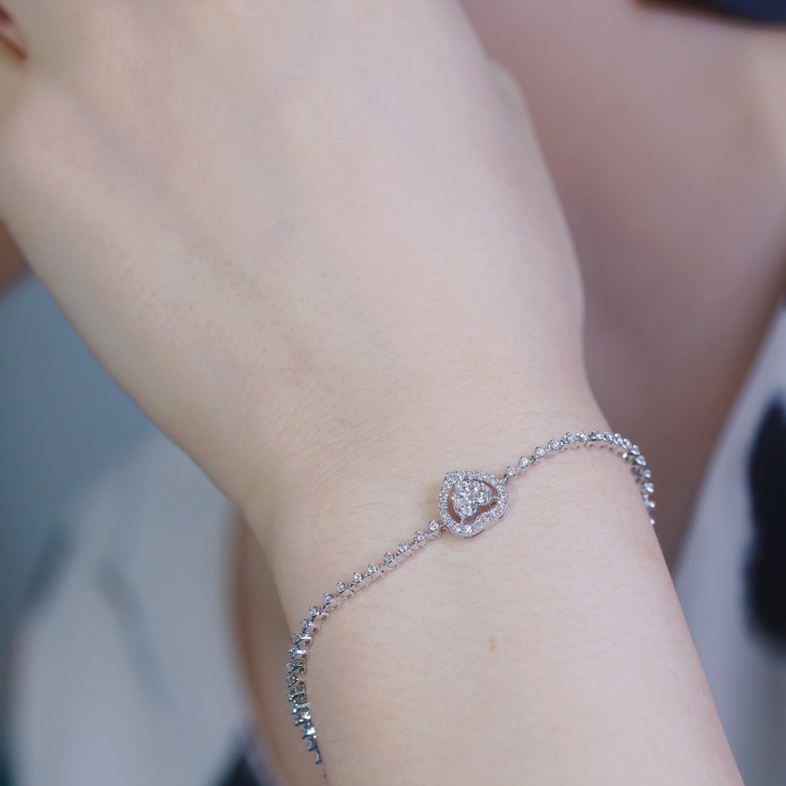 14k Gold 0.75 Ct Natural H Diamond Bracelet - 4