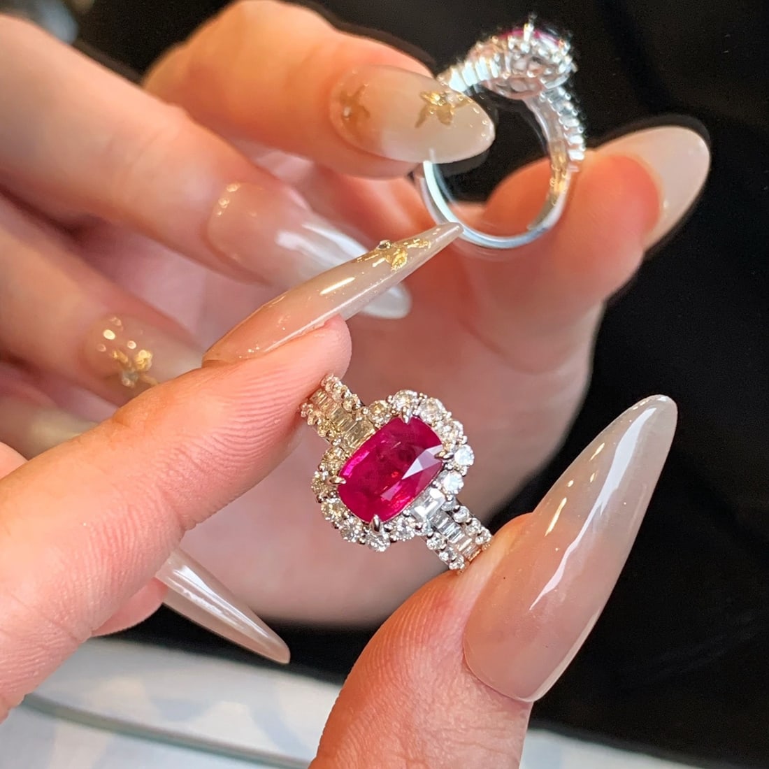 14k Gold 3.31 Ctw Natural Ruby & Diamond Ring - 6