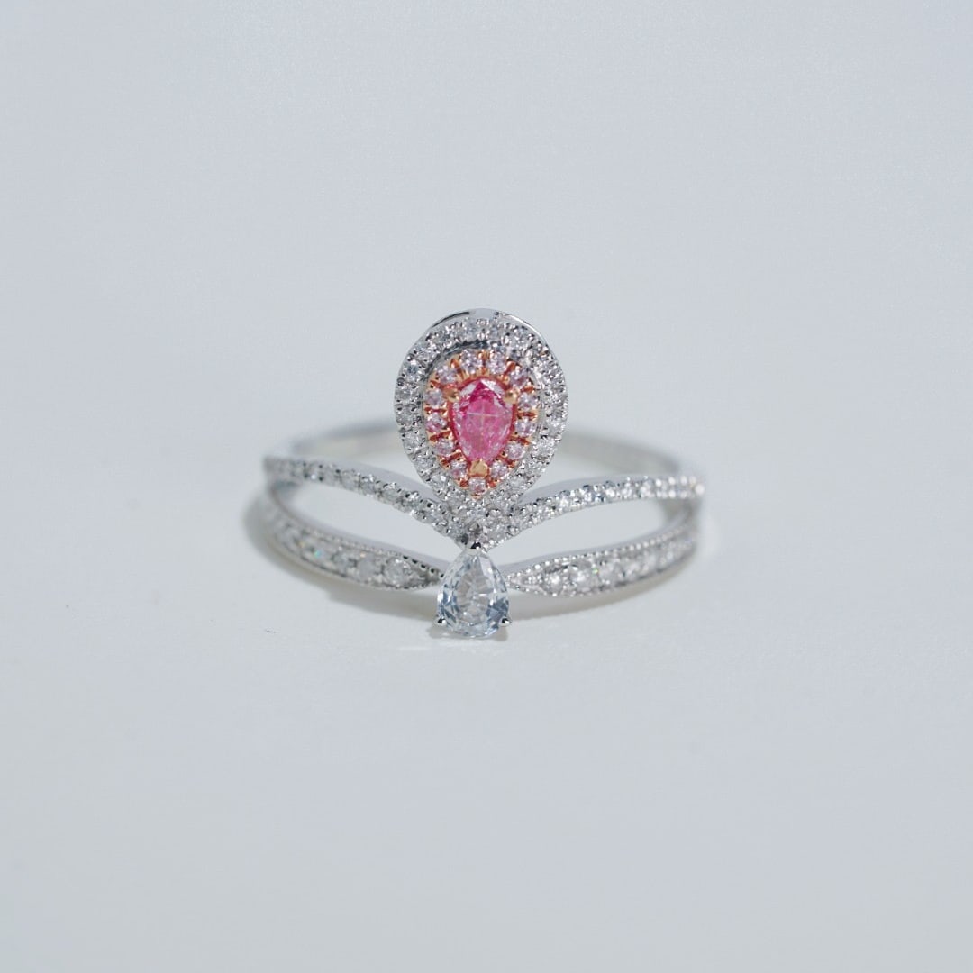 14k Gold 0.55 Ctw Natural Pink Diamond & Diamond Ring - 3