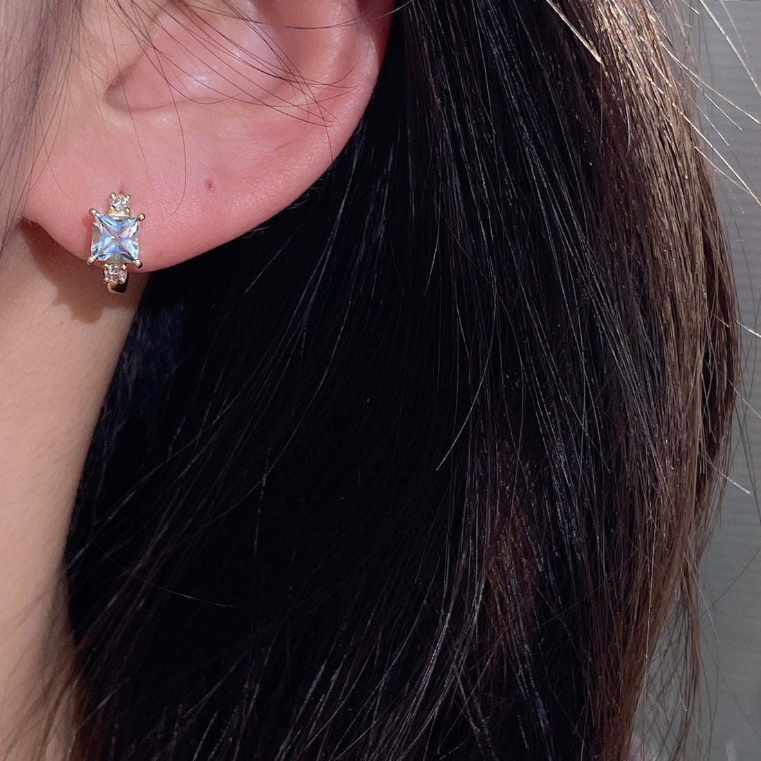 14k Gold 1.6 Ctw Natural Aquamarine & Diamond Earrings - 7