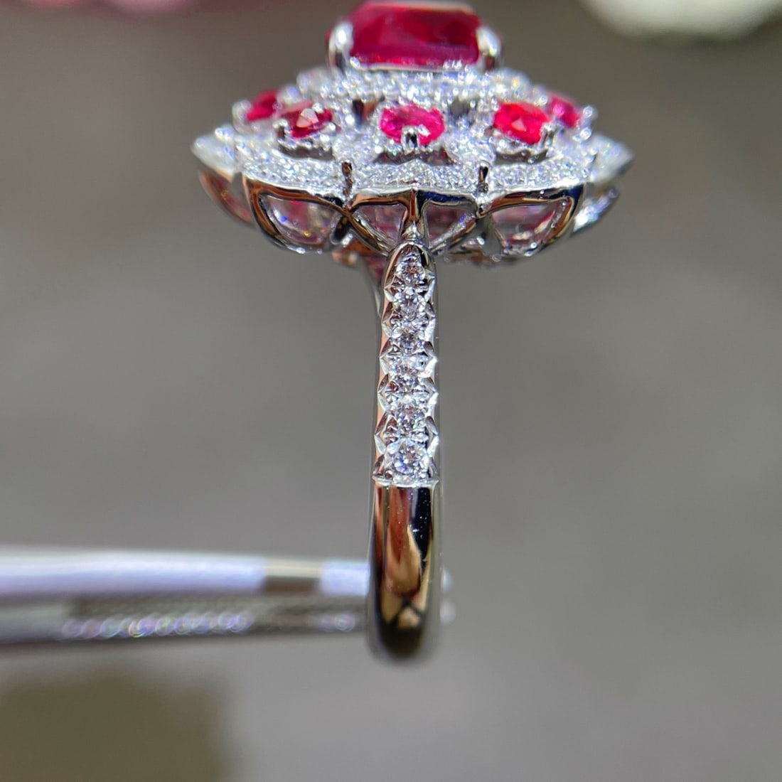 14k Gold 2.80 Ctw Natural Spinel & Diamond Ring/pendant( Without Chain ) - 4