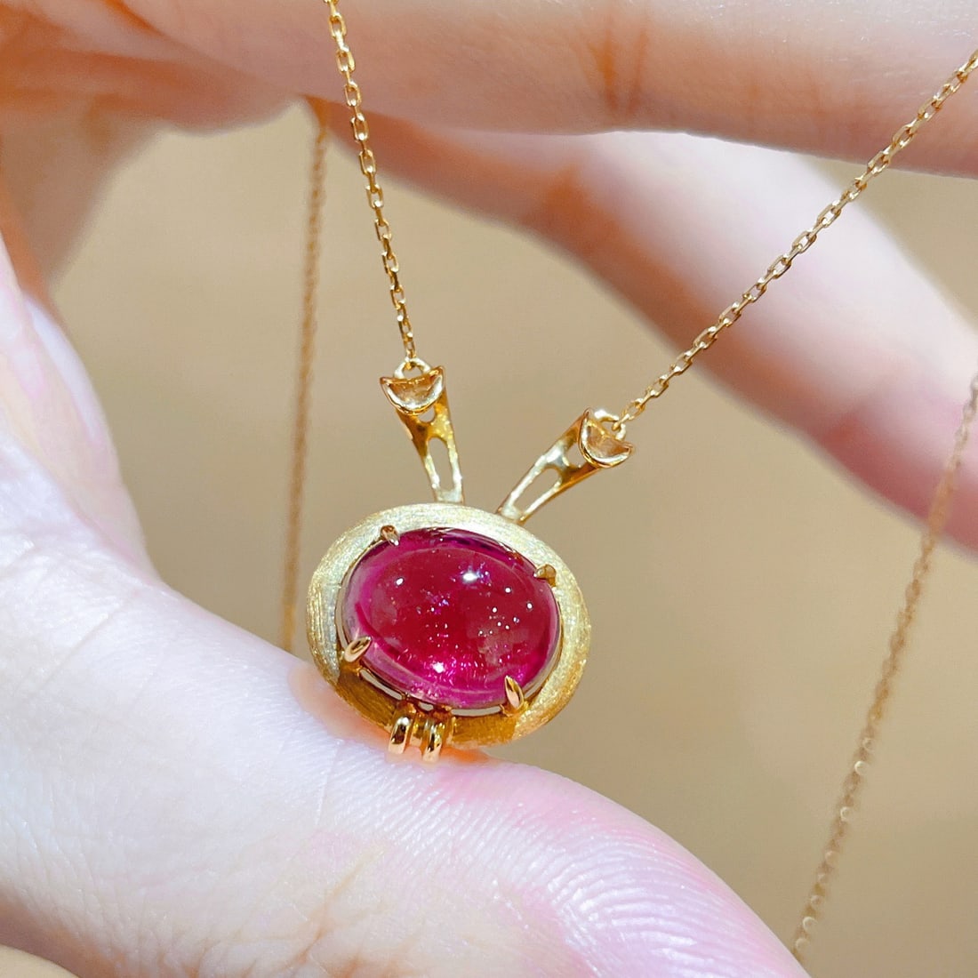 14k Gold 3.36 Ct Natural Tourmaline Necklace - 3