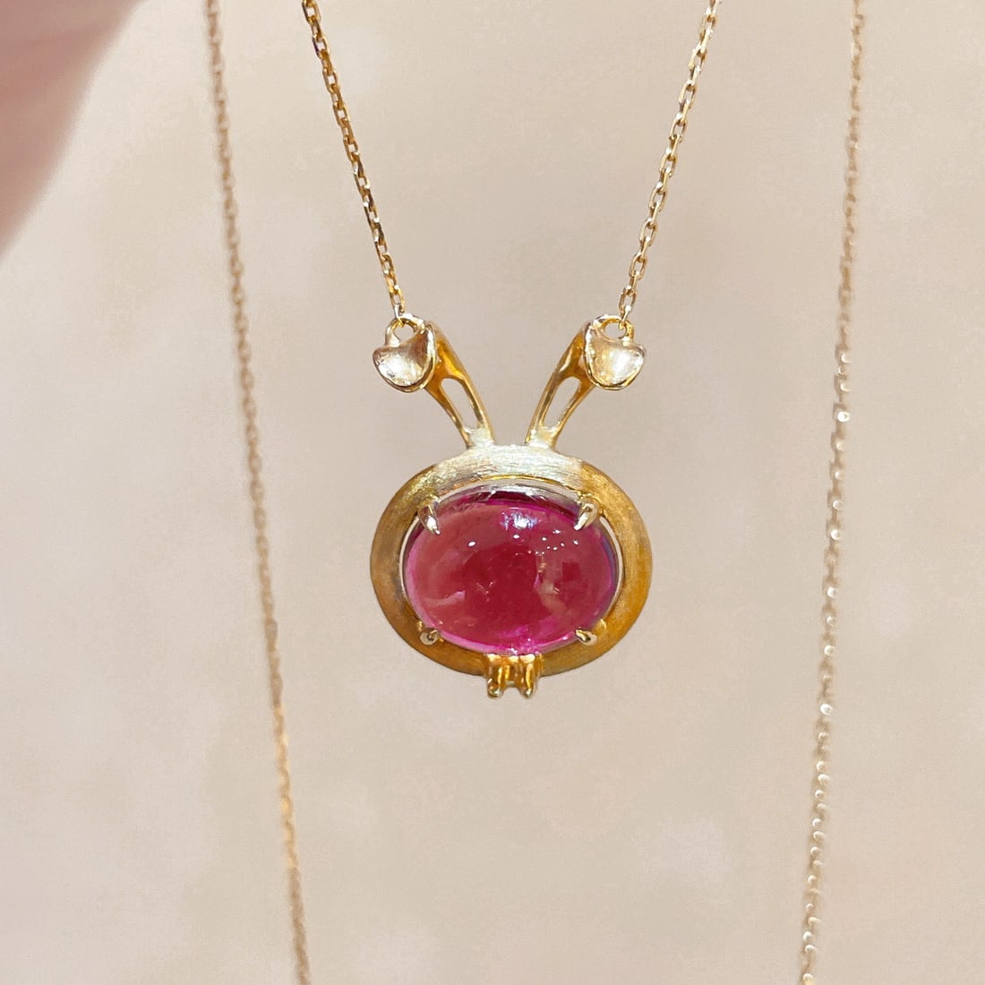 14k Gold 3.36 Ct Natural Tourmaline Necklace - 4