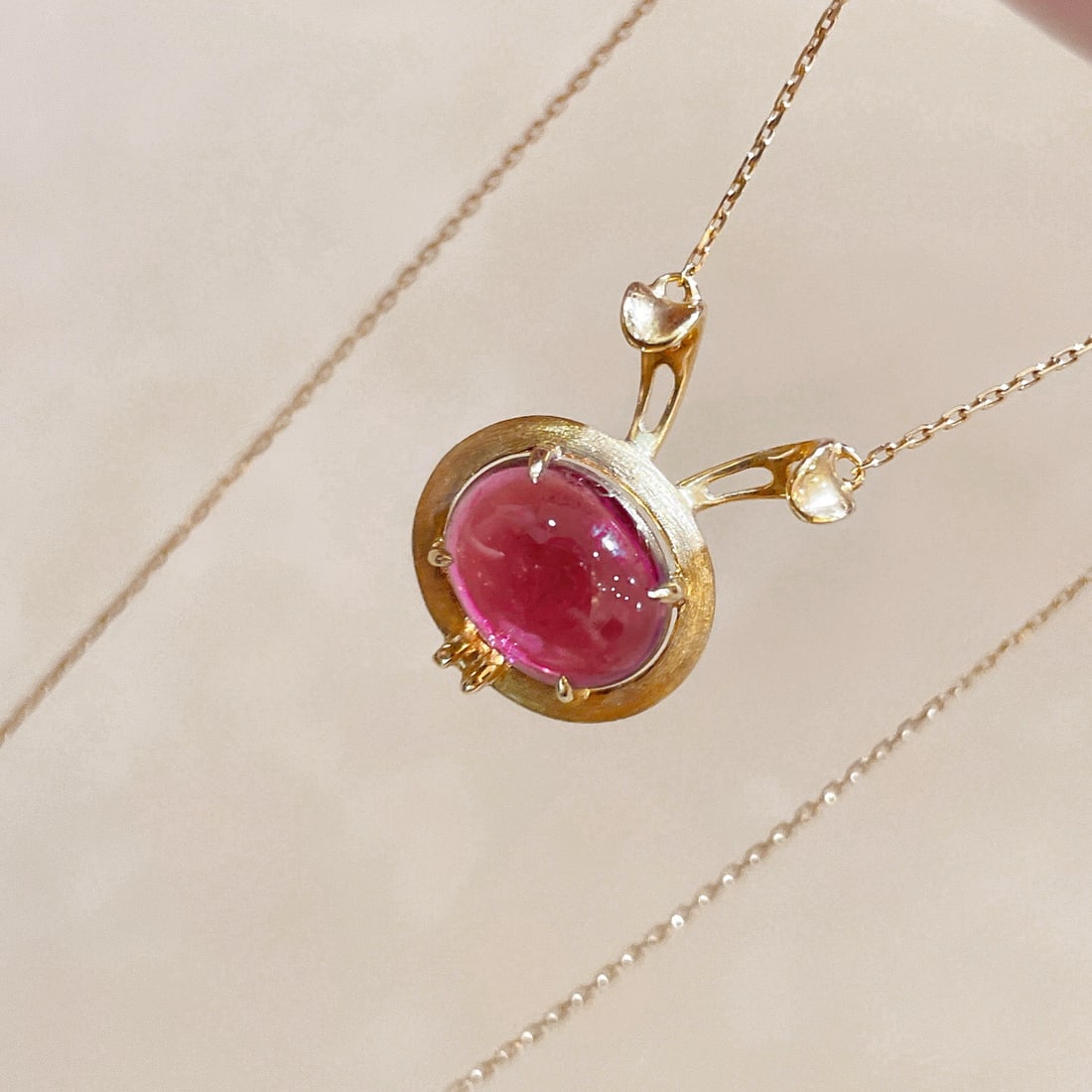 14k Gold 3.36 Ct Natural Tourmaline Necklace - 5