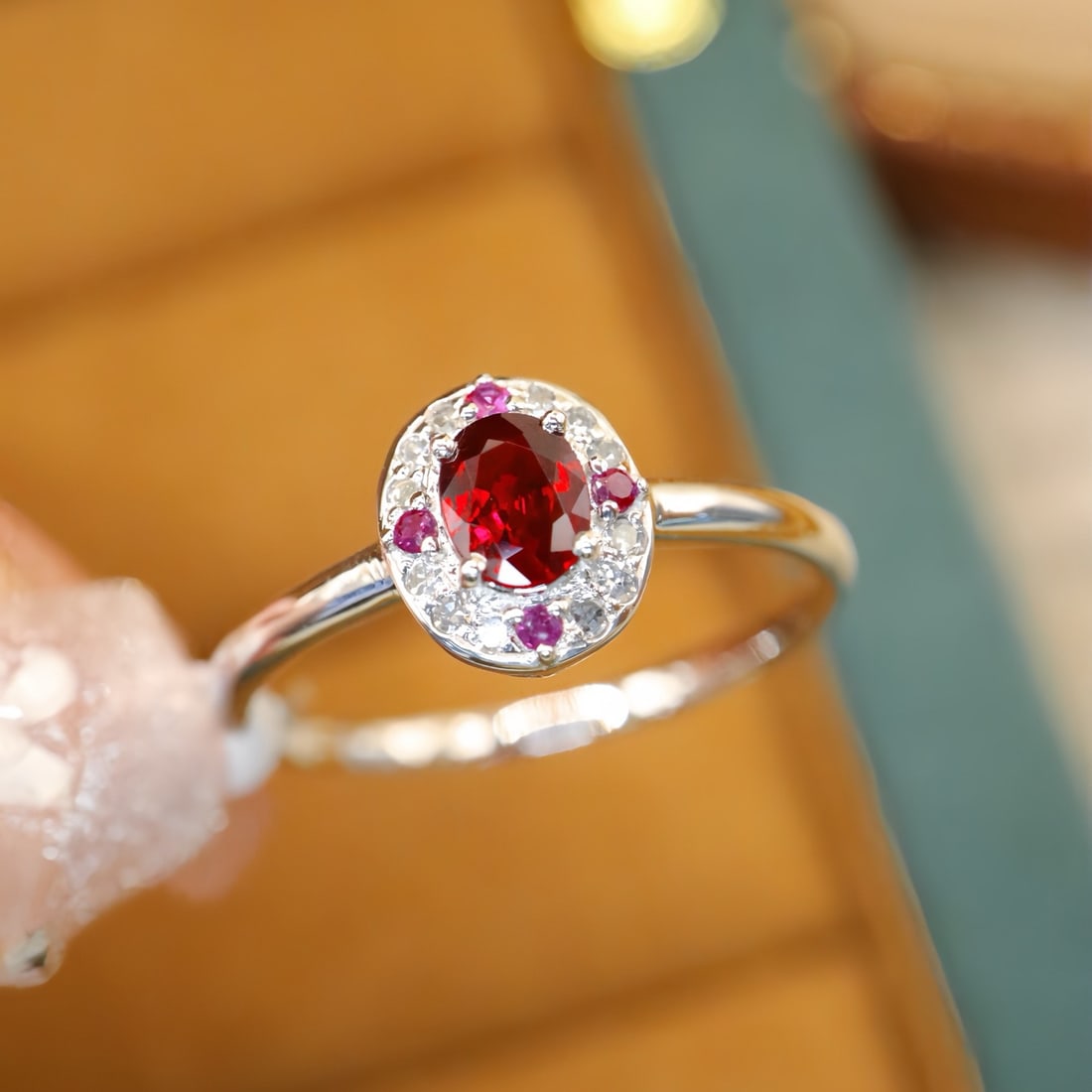 14k Gold 0.35 Ctw Natural Ruby & Ruby Ring - 3