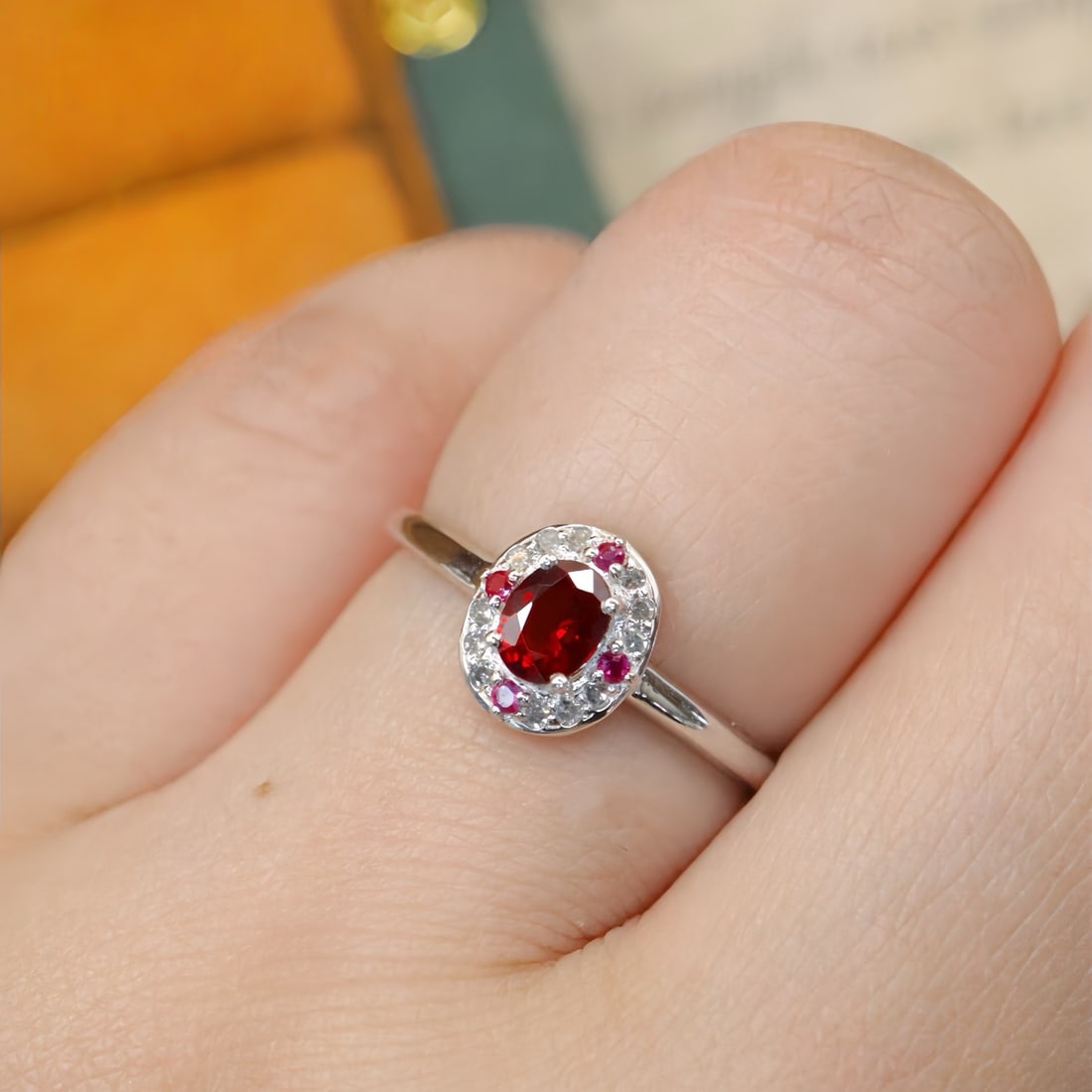 14k Gold 0.35 Ctw Natural Ruby & Ruby Ring - 6
