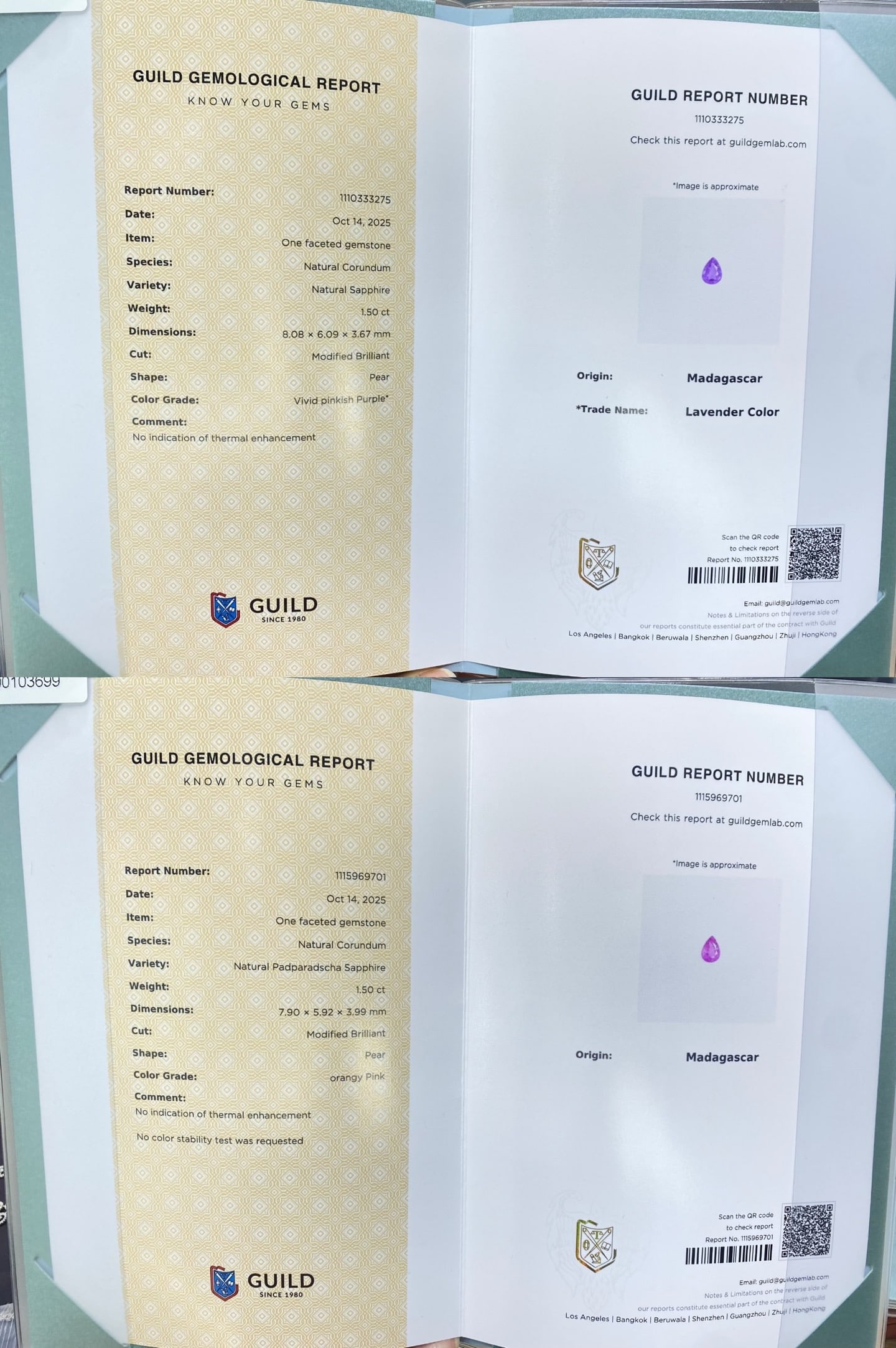 Express Shipping 18k Gold 3.00 Ctw Natural Sapphire & Padparadscha Sapphire Earrings - 4