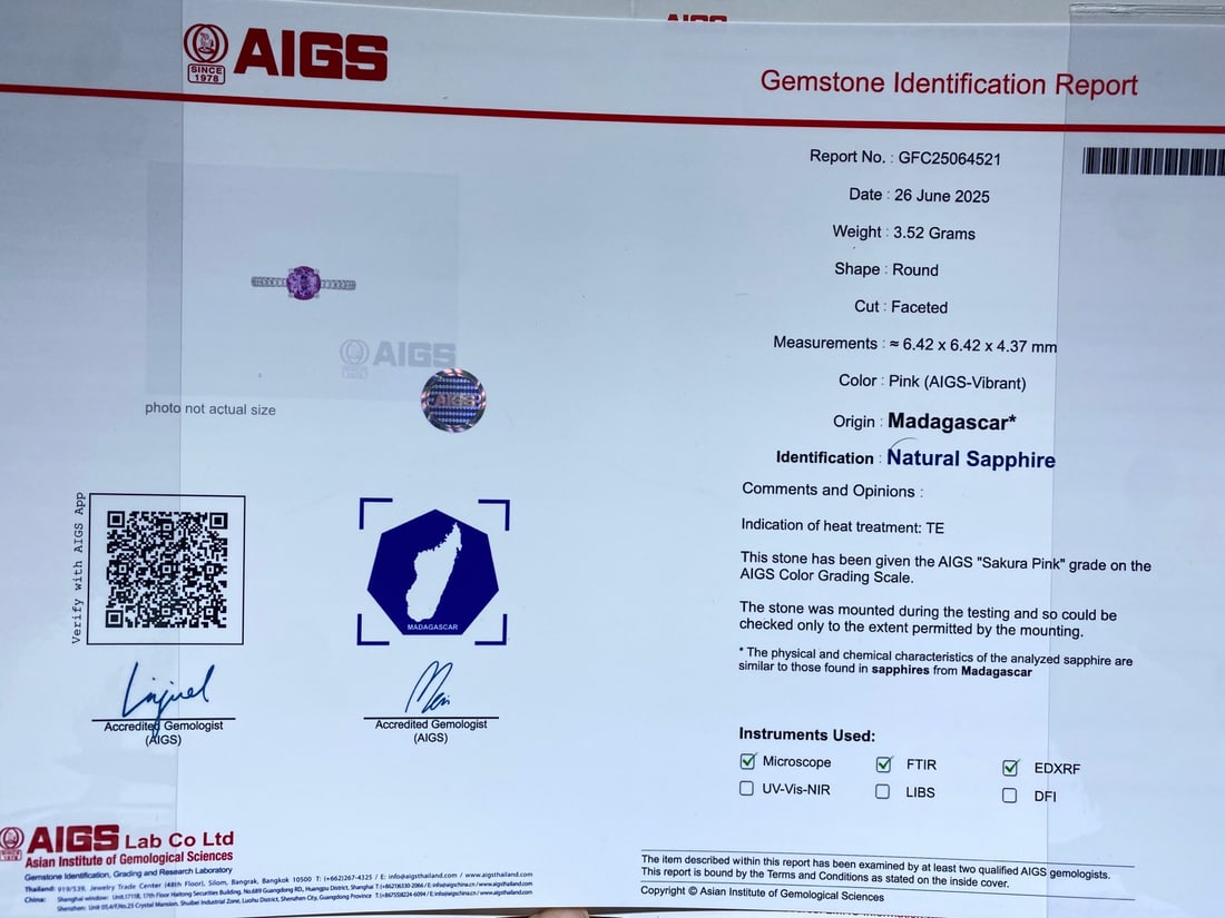Express Shipping Aigs Certified Pt950 1.17 Ctw Natural Natural Sapphire & Diamond Ring - 5