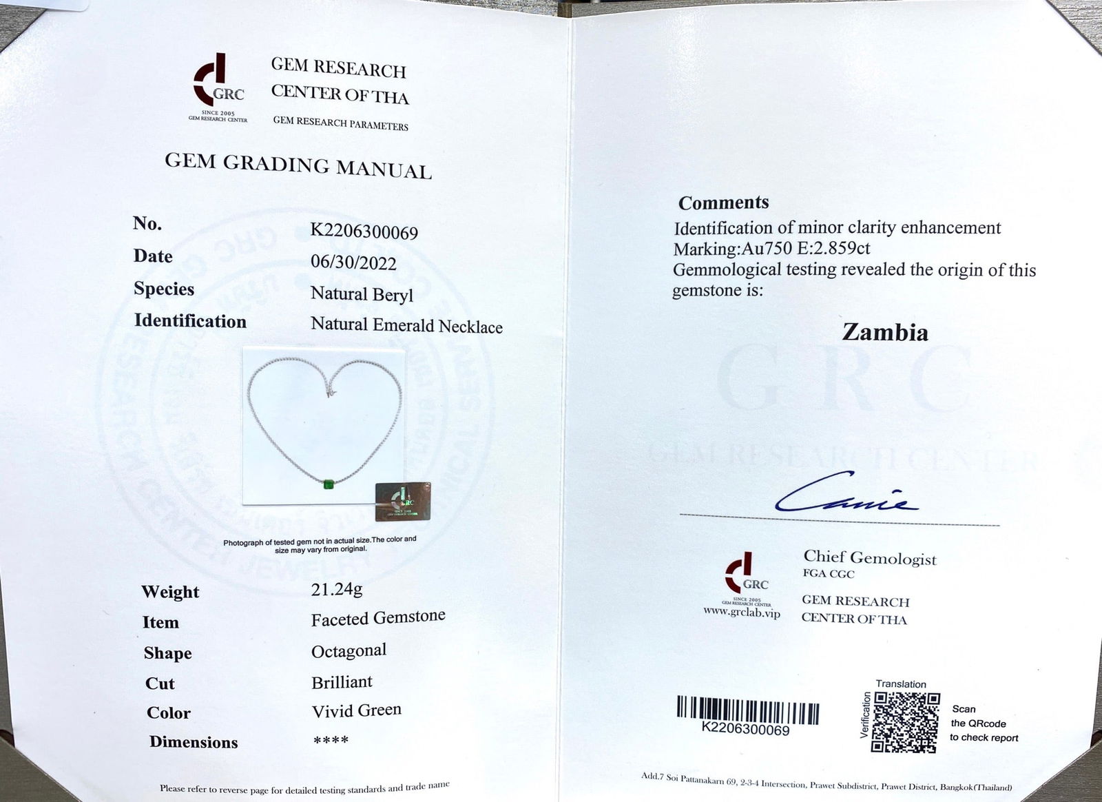 Express Shipping 18k Gold 7.24 Ctw Vivid Green Natural Emerald & Diamond Necklace - 4