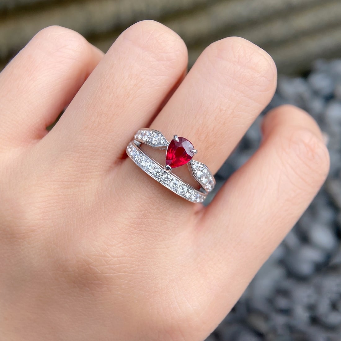 Express Shipping Grs(gemstone Reports) Certified Pt900 2.15 Ctw Natural Ruby & Diamond Ring - 3