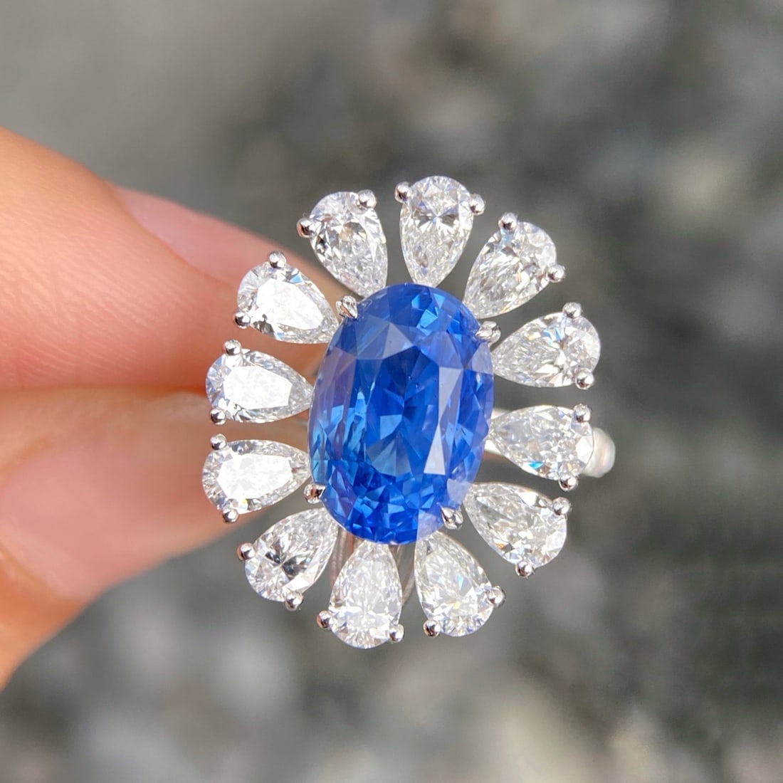 Express Shipping 18k Gold 8.07 Ctw Natural Sapphire & Diamond Ring/pendant( Without Chain ) - 2