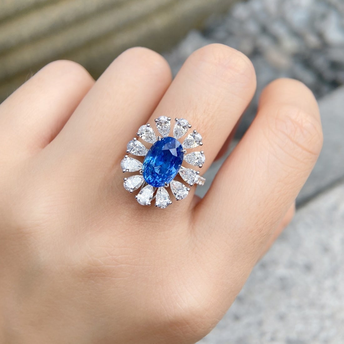 Express Shipping 18k Gold 8.07 Ctw Natural Sapphire & Diamond Ring/pendant( Without Chain ) - 4