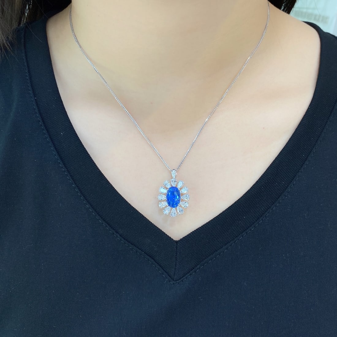 Express Shipping 18k Gold 8.07 Ctw Natural Sapphire & Diamond Ring/pendant( Without Chain ) - 5