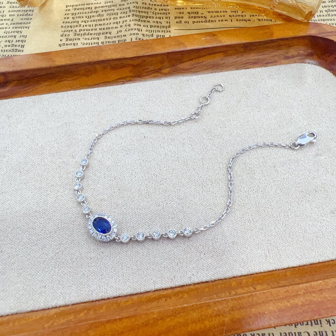 Express Shipping 18k Gold 0.97 Ctw Natural Sapphire & Diamond Bracelet - 4