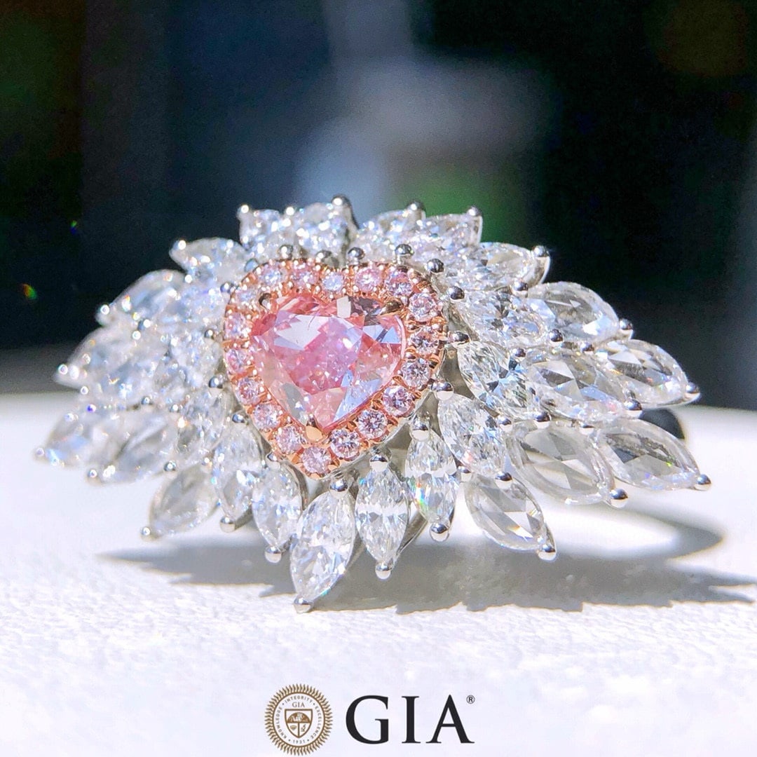 Express Shipping Gia Certified Express Shipping 18k Gold 1.75 Ctw Natural Pink Diamond & Diamond ... - 3