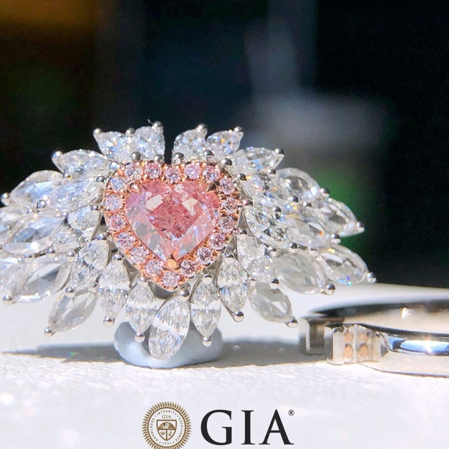 Express Shipping Gia Certified Express Shipping 18k Gold 1.75 Ctw Natural Pink Diamond & Diamond ... - 4