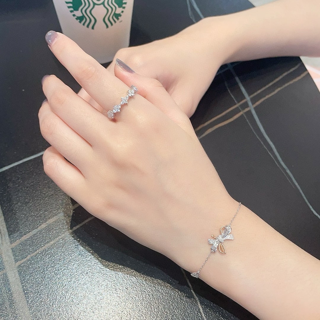 Express Shipping 18k Gold 0.21 Ct Natural H Diamond Bracelet - 3