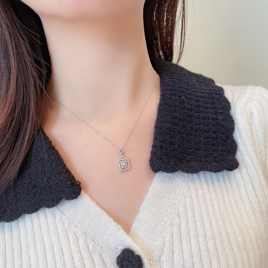 Express Shipping 18k Gold 0.40 Ctw Natural H Diamond Necklace - 3