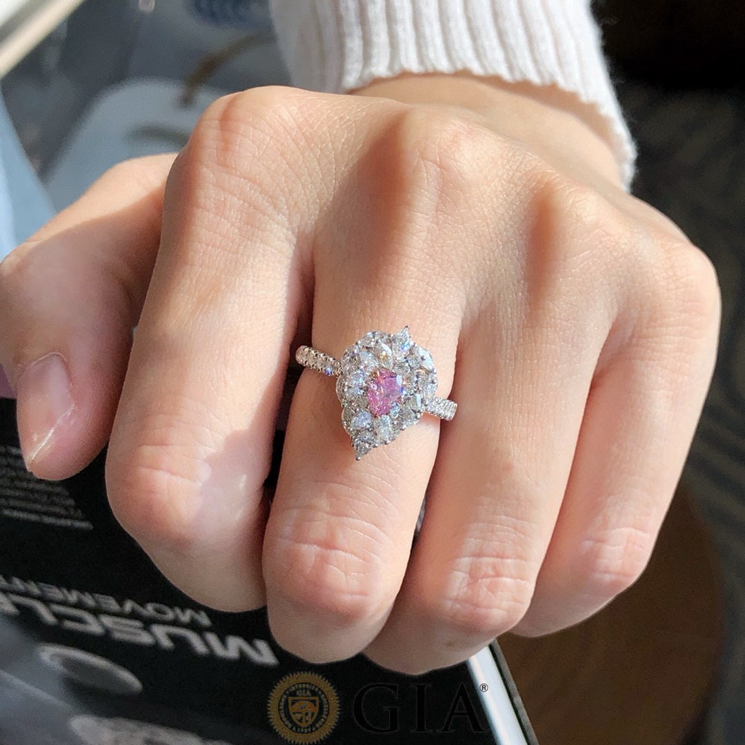 Express Shipping Gia Certified Express Shipping 18k Gold 1.42 Ctw Natural Pink Diamond & Diamond ... - 6