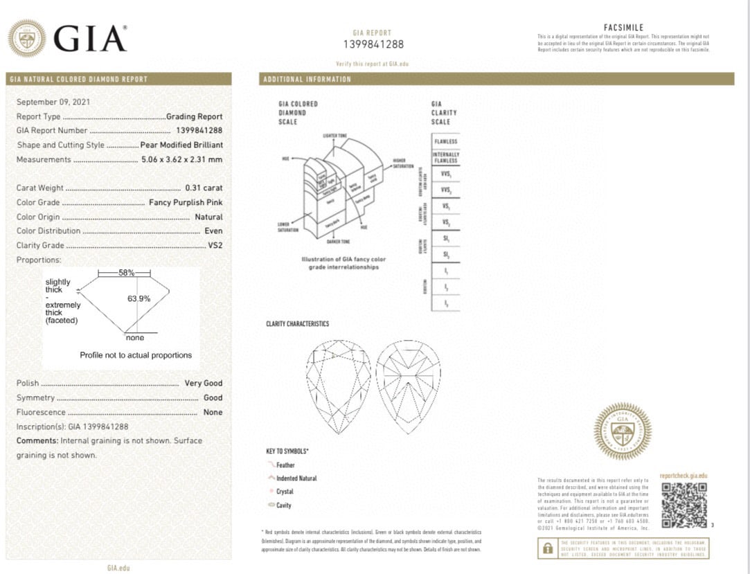 Express Shipping Gia Certified Express Shipping 18k Gold 1.42 Ctw Natural Pink Diamond & Diamond ... - 9