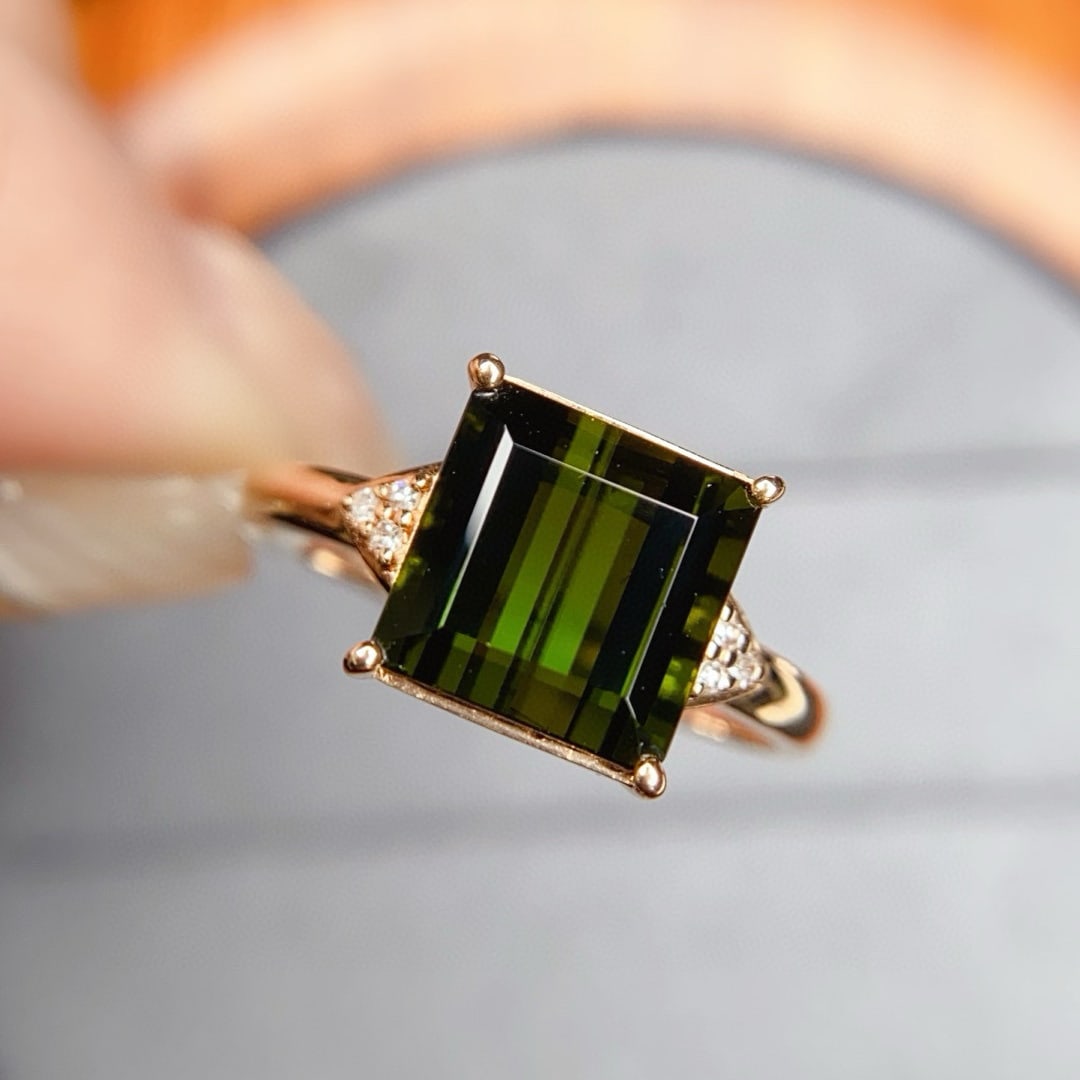 14k Gold 3.08 Ctw Natural Tourmaline & Diamond Ring - 3