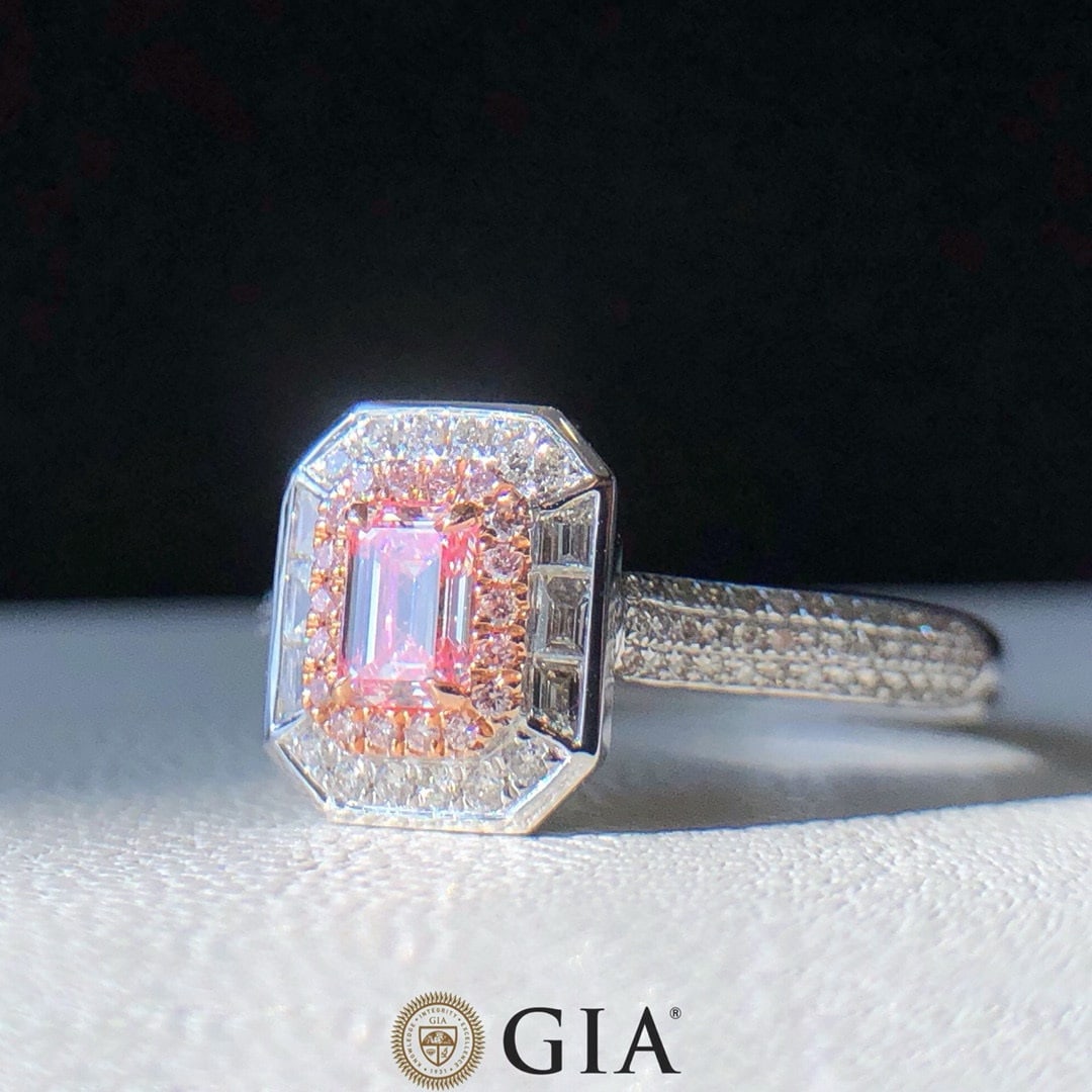 Gia Certified 14k Gold 0.66 Ctw Natural Pink Diamond & Diamond Ring/pendant( Without Chain ) - 3