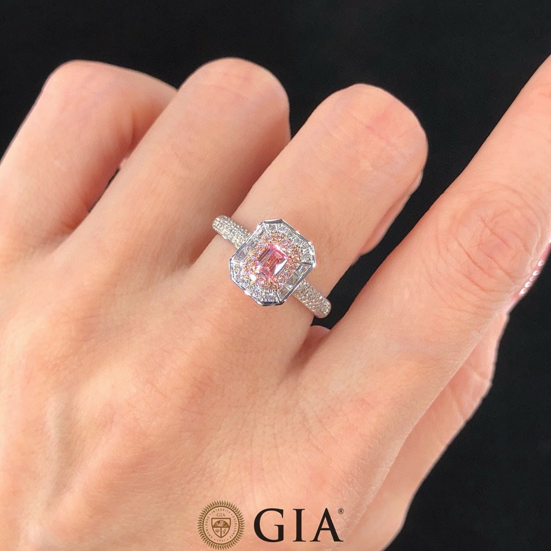 Gia Certified 14k Gold 0.66 Ctw Natural Pink Diamond & Diamond Ring/pendant( Without Chain ) - 8